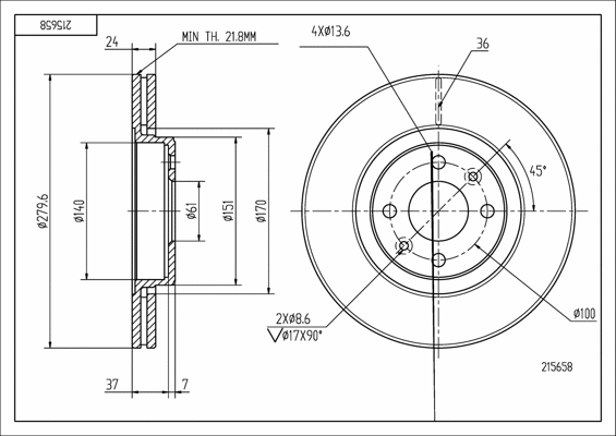 Brake Disc (215 658)