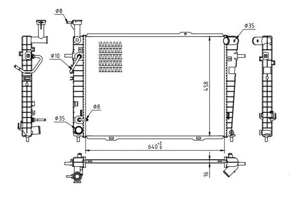 Radiator, engine cooling (630 233)