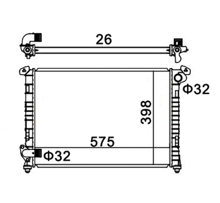 Radiator, engine cooling (611 966)