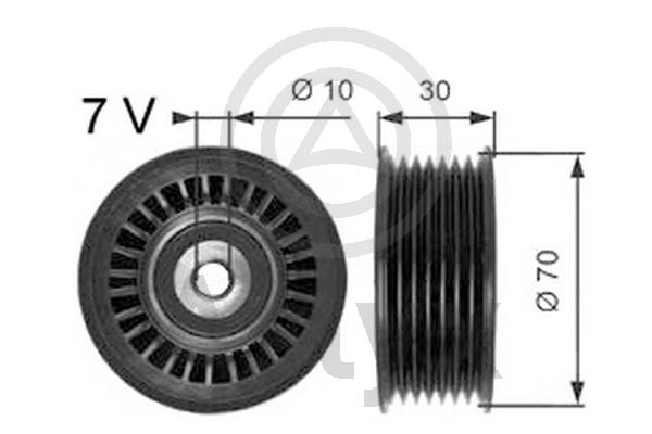 Deflection/Guide Pulley, V-ribbed belt (AS-521121)