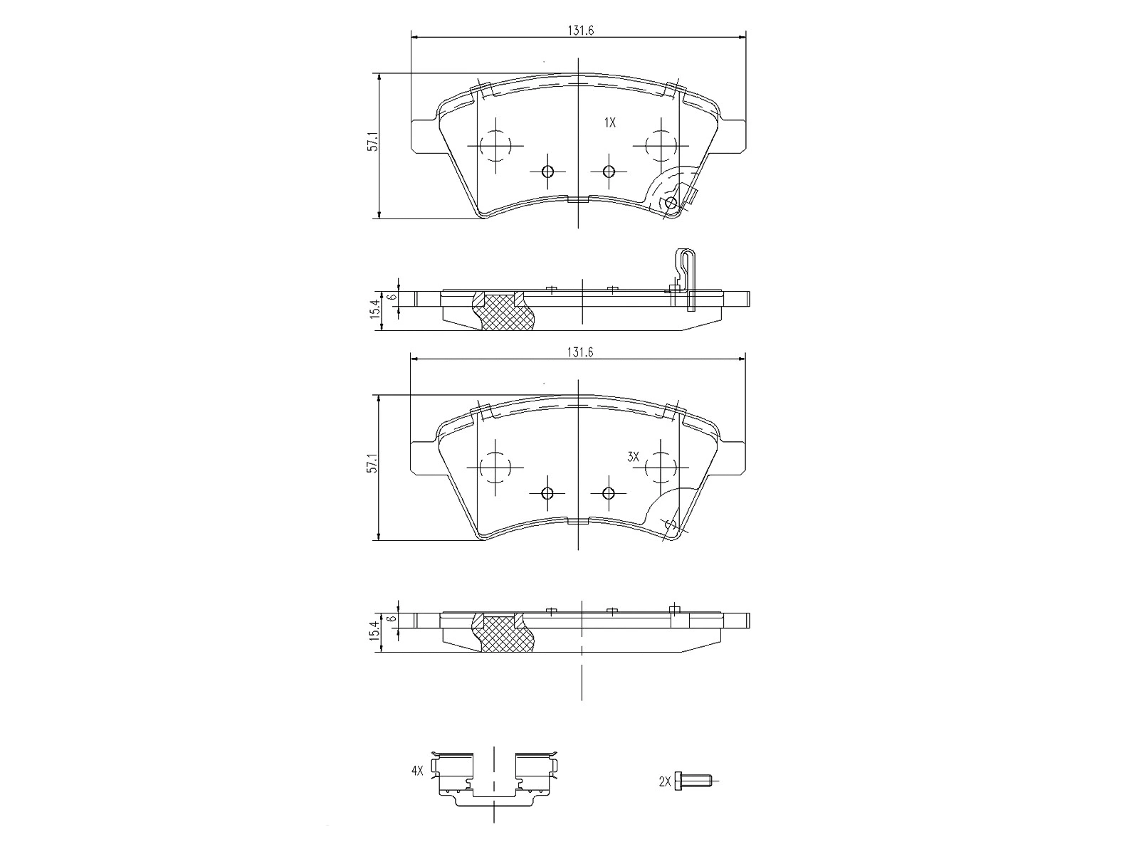 Brake Pad Set, disc brake (AZMT-44-022-1236)