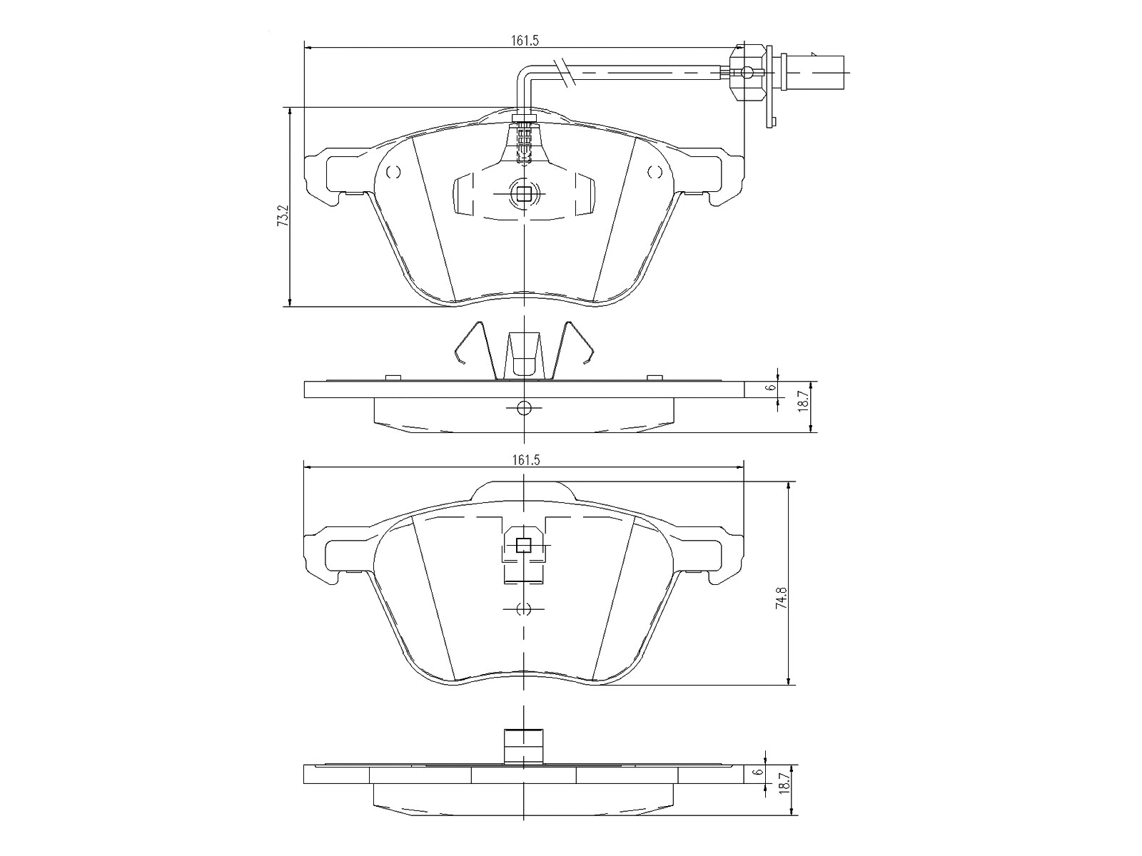 Brake Pad Set, disc brake (AZMT-44-022-1454)