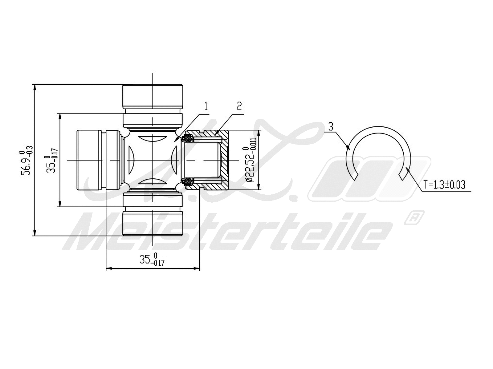Joint, propshaft (AZMT-42-041-1033)