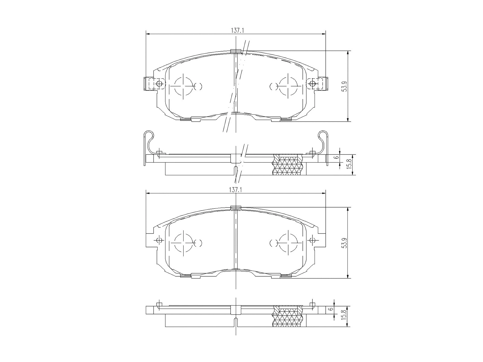 Brake Pad Set, disc brake (AZMT-44-022-1313)