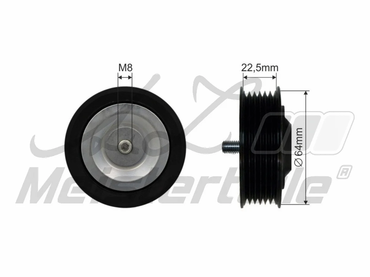 Deflection/Guide Pulley, V-ribbed belt