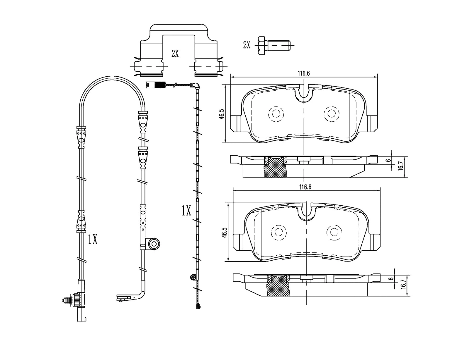 Brake Pad Set, disc brake (AZMT-44-022-1166)