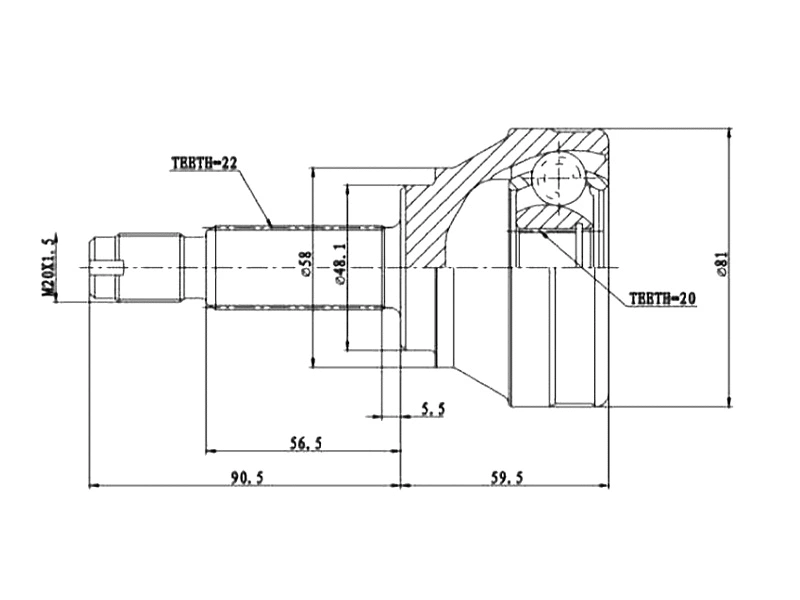 Joint Kit, drive shaft (AZMT-43-030-1077)