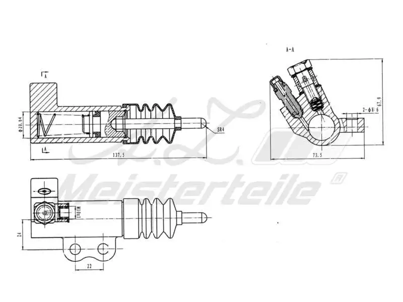 Slave Cylinder, clutch (AZMT-47-031-1030)