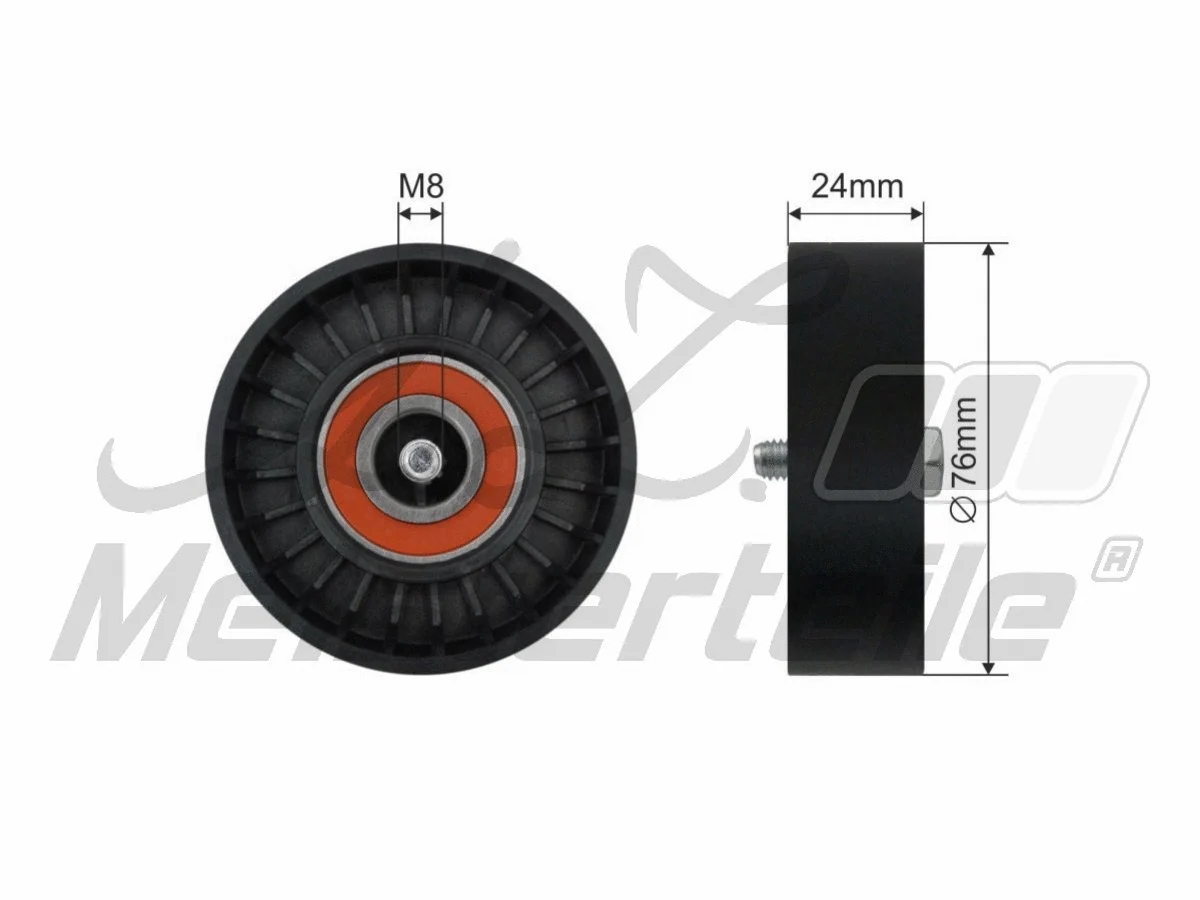 Deflection/Guide Pulley, V-ribbed belt