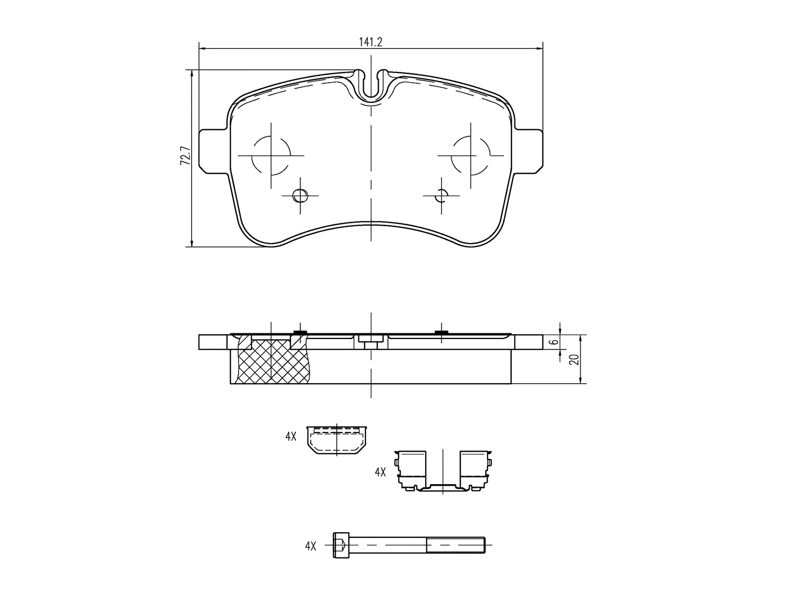 Brake Pad Set, disc brake (AZMT-44-022-1469)