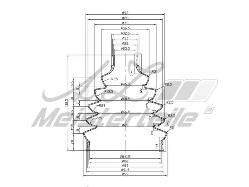 Bellow Kit, drive shaft (AZMT-43-020-1311)