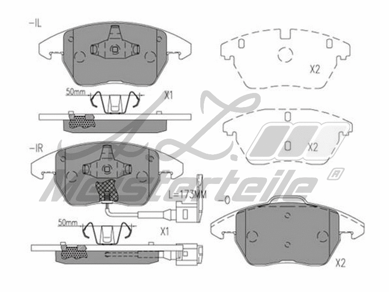 Brake Pad Set, disc brake (AZMT-44-022-2180)