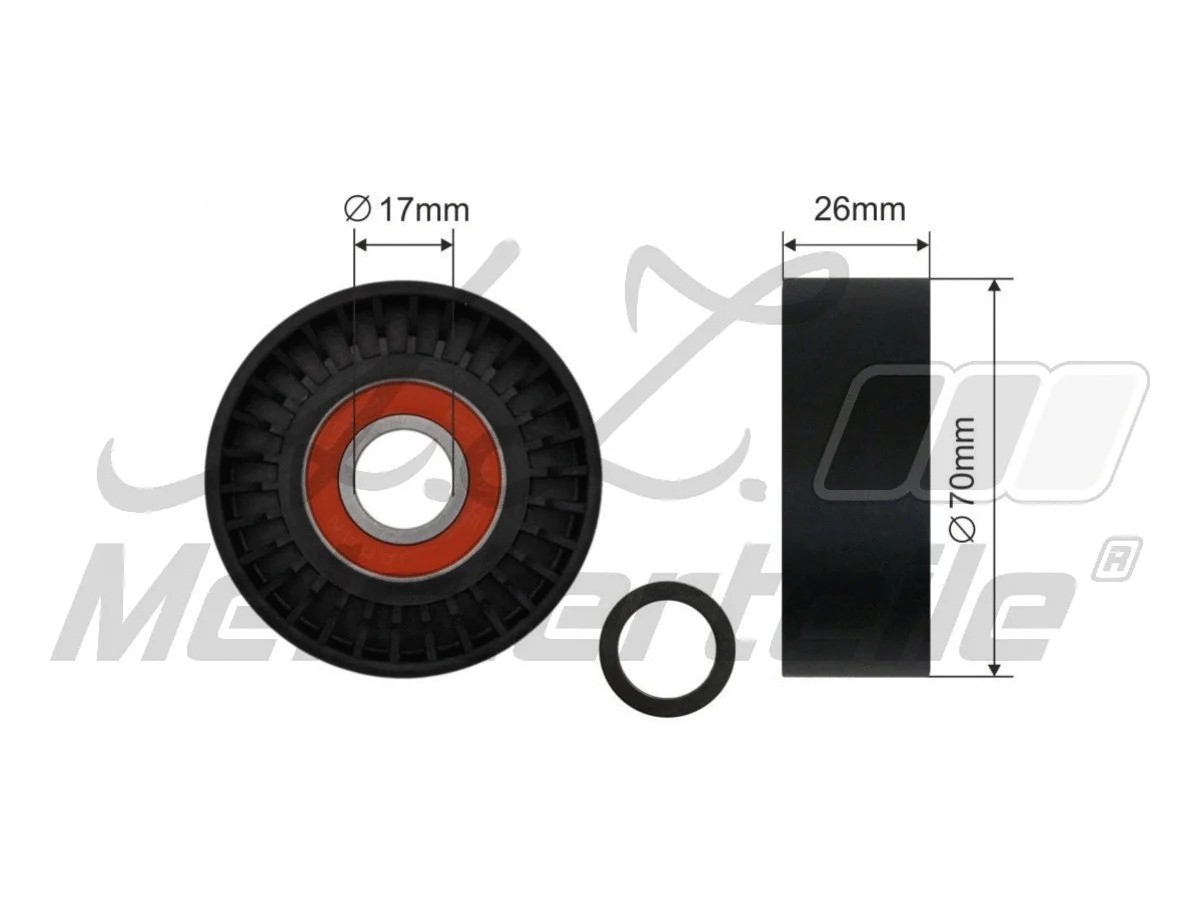 Deflection/Guide Pulley, V-ribbed belt