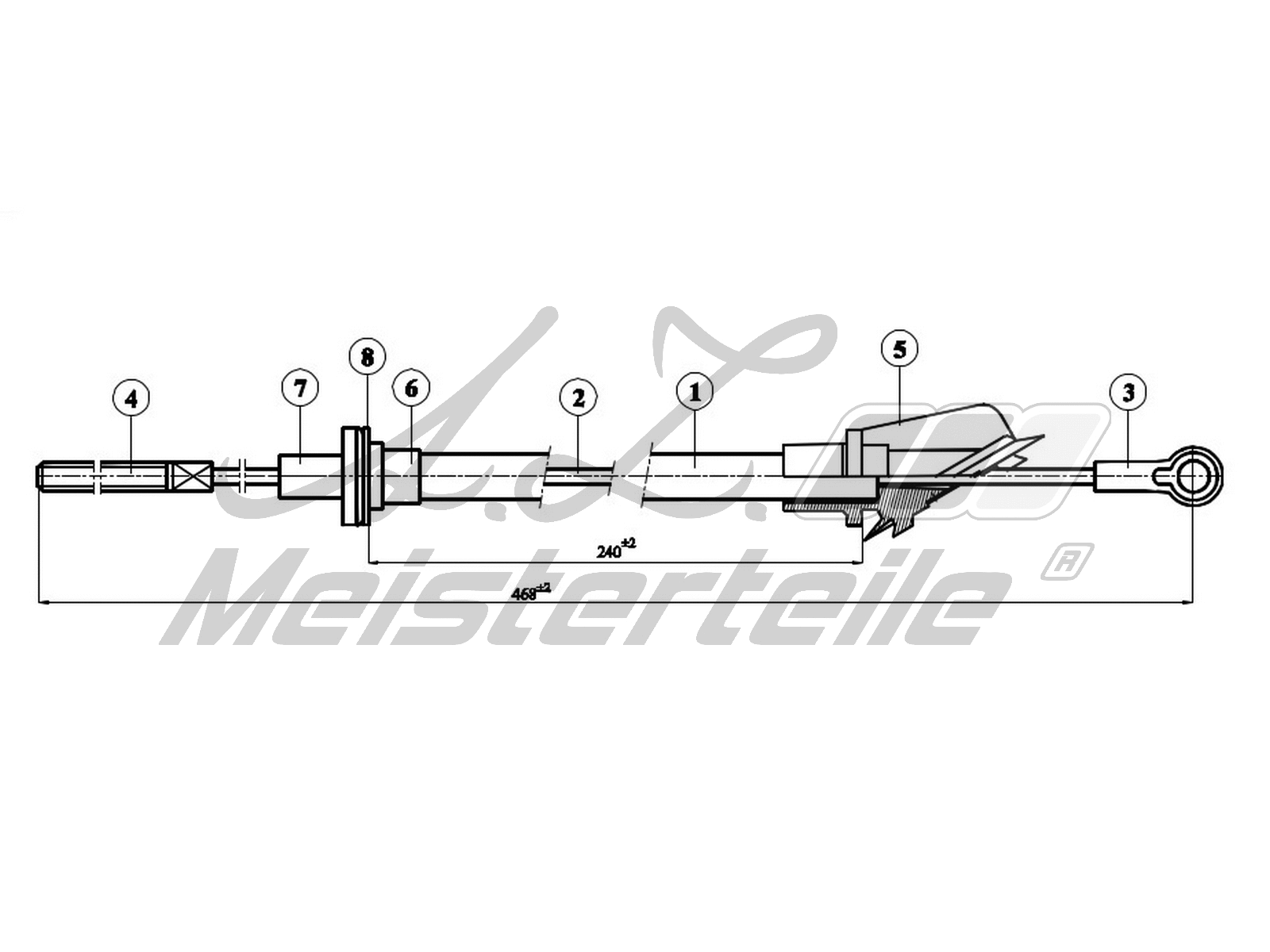 Cable Pull, clutch control (AZMT-47-010-1247)