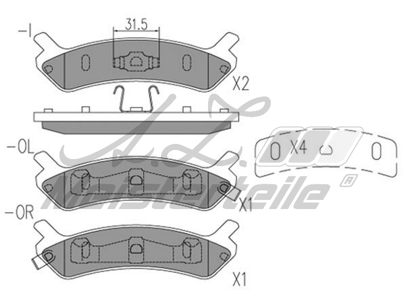 Brake Pad Set, disc brake (AZMT-44-022-2409)