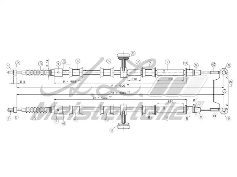 Cable Pull, parking brake (AZMT-44-031-1626)