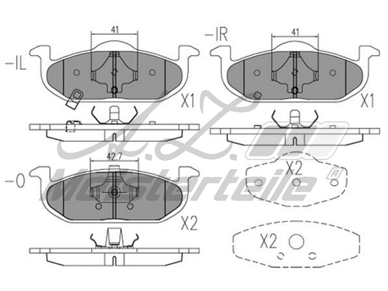 Brake Pad Set, disc brake (AZMT-44-022-2563)