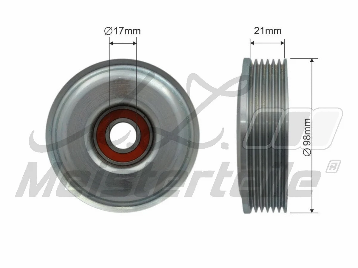 Deflection/Guide Pulley, V-ribbed belt