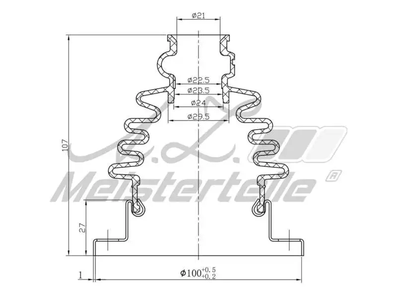 Bellow Kit, drive shaft (AZMT-43-020-1362)