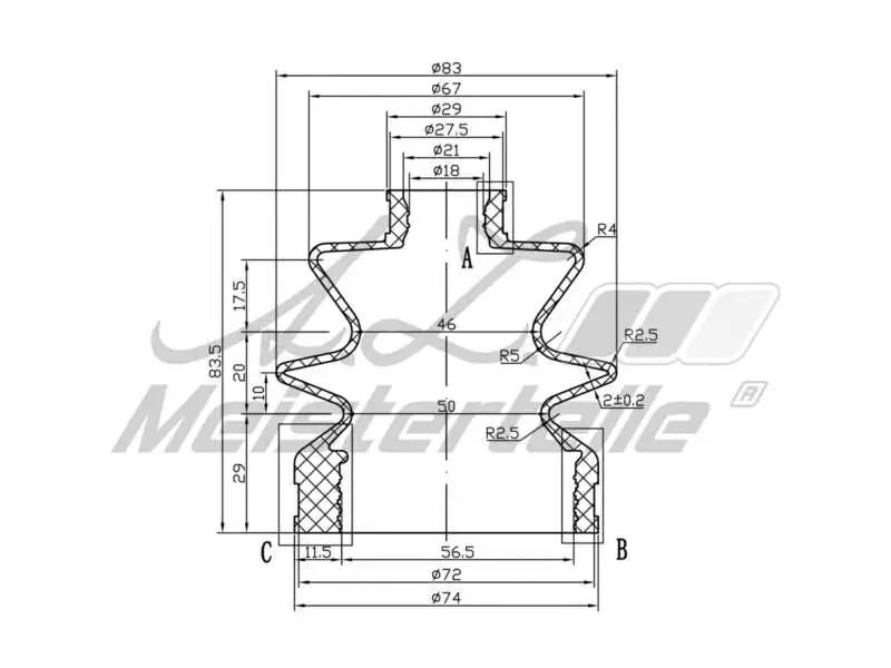 Bellow Kit, drive shaft (AZMT-43-020-1329)