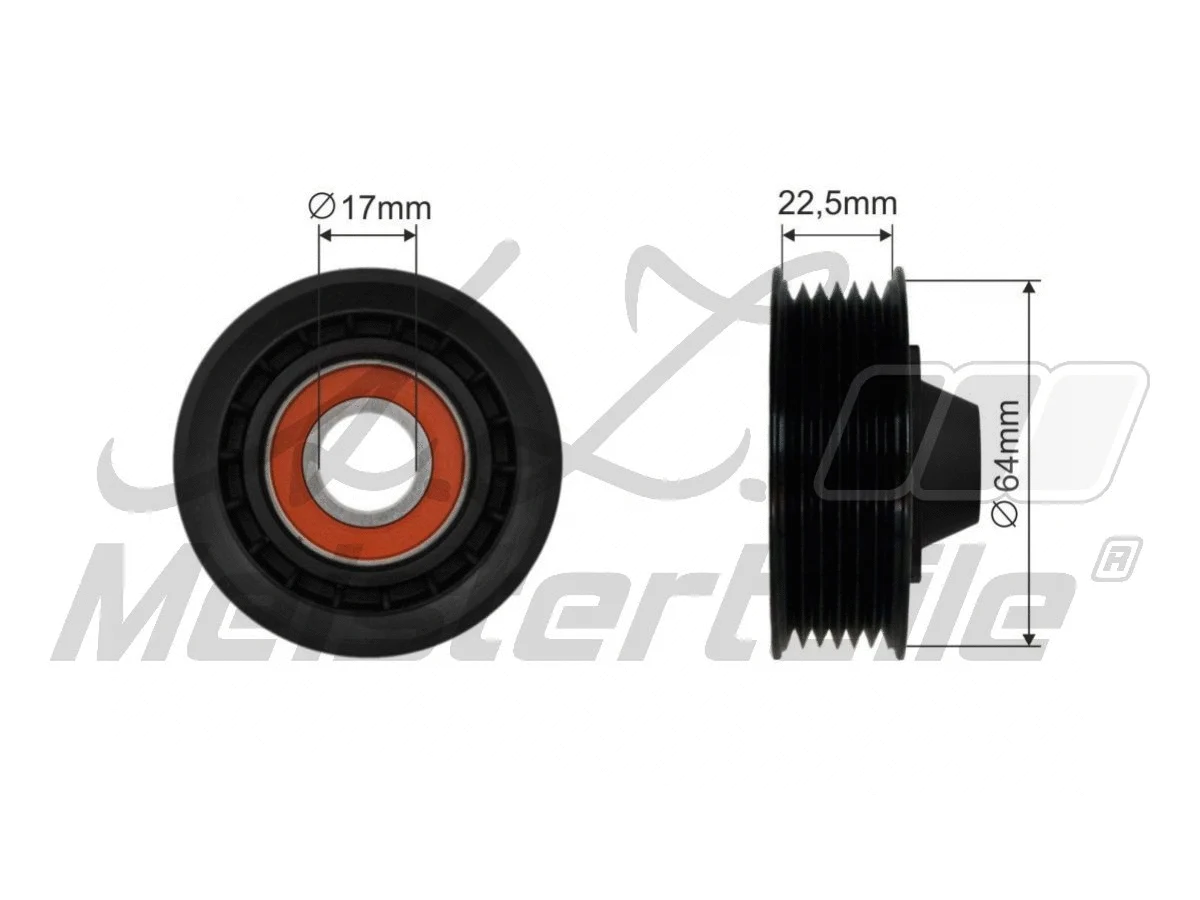 Deflection/Guide Pulley, V-ribbed belt