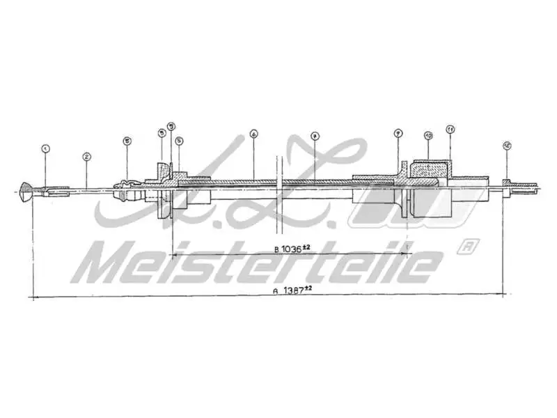 Cable Pull, clutch control (AZMT-47-010-1309)