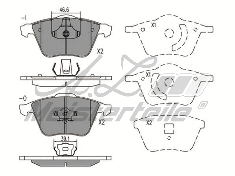 Brake Pad Set, disc brake (AZMT-44-022-2185)