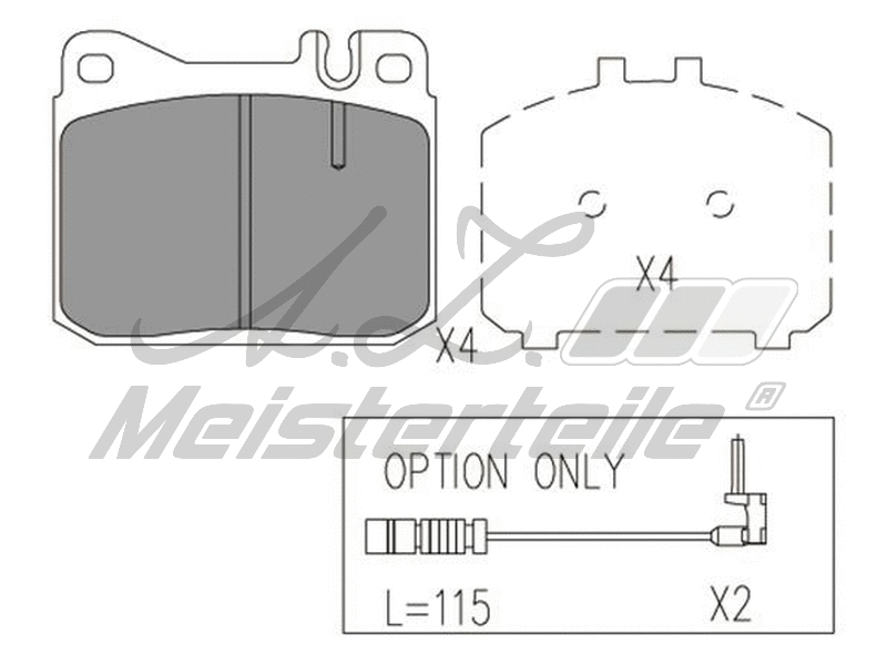 Brake Pad Set, disc brake (AZMT-44-022-1582)