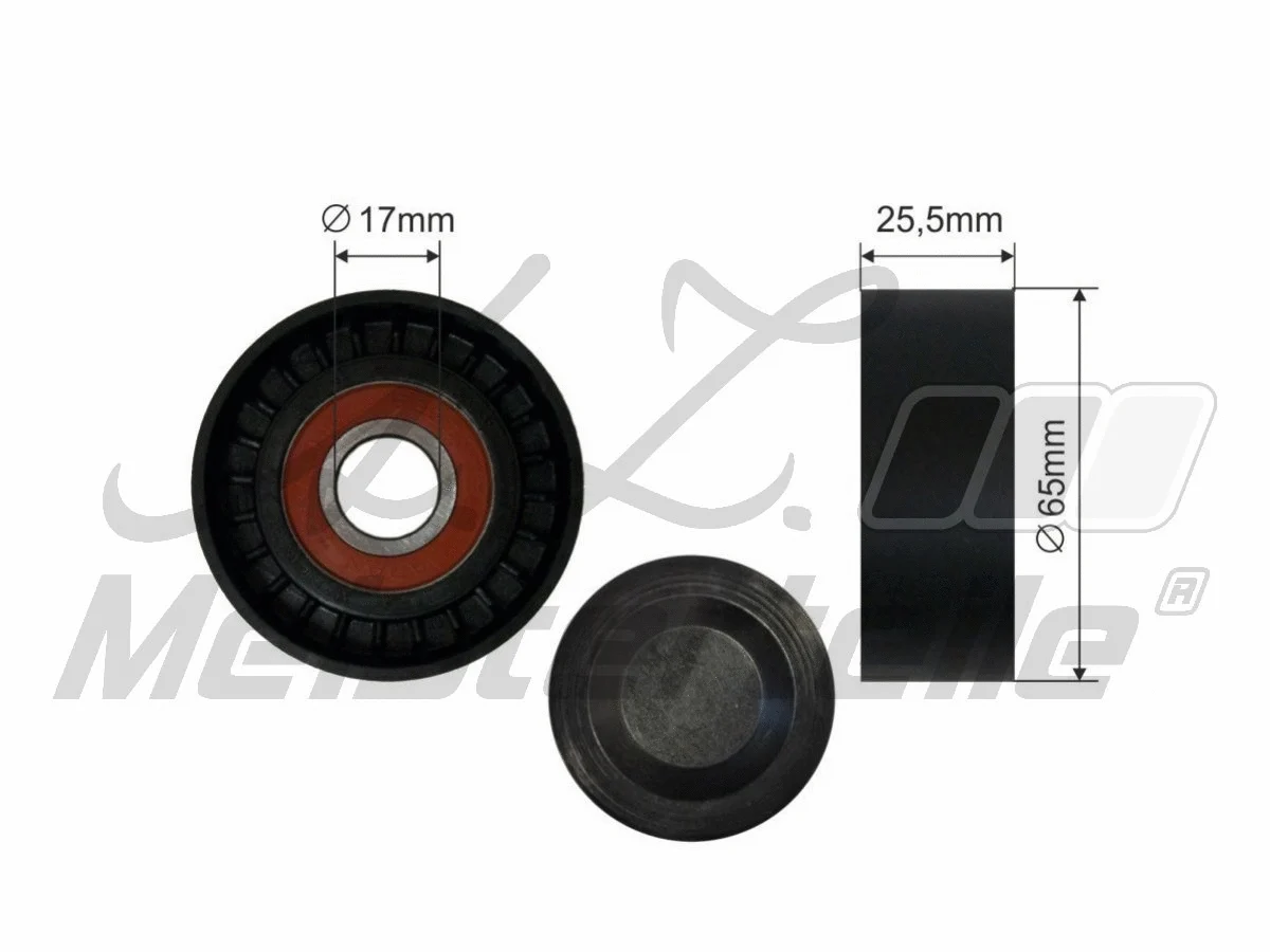Deflection/Guide Pulley, V-ribbed belt