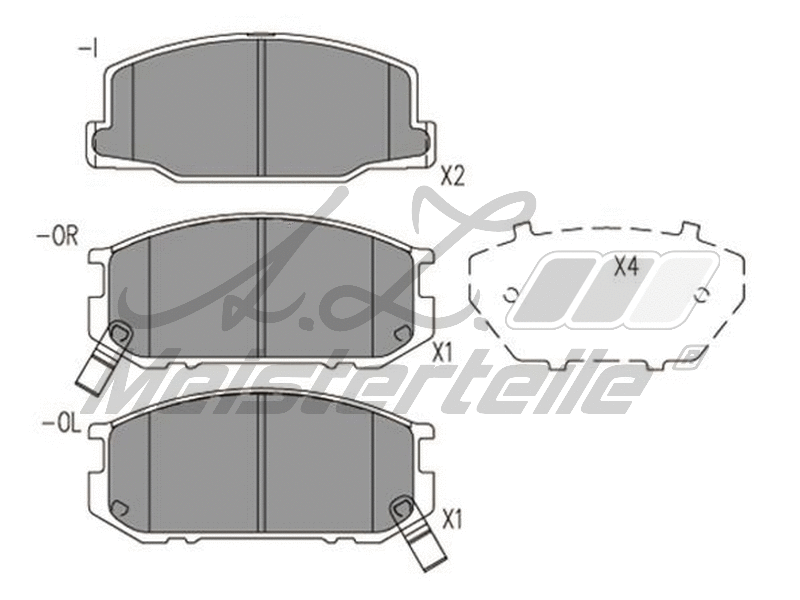 Brake Pad Set, disc brake (AZMT-44-022-2402)