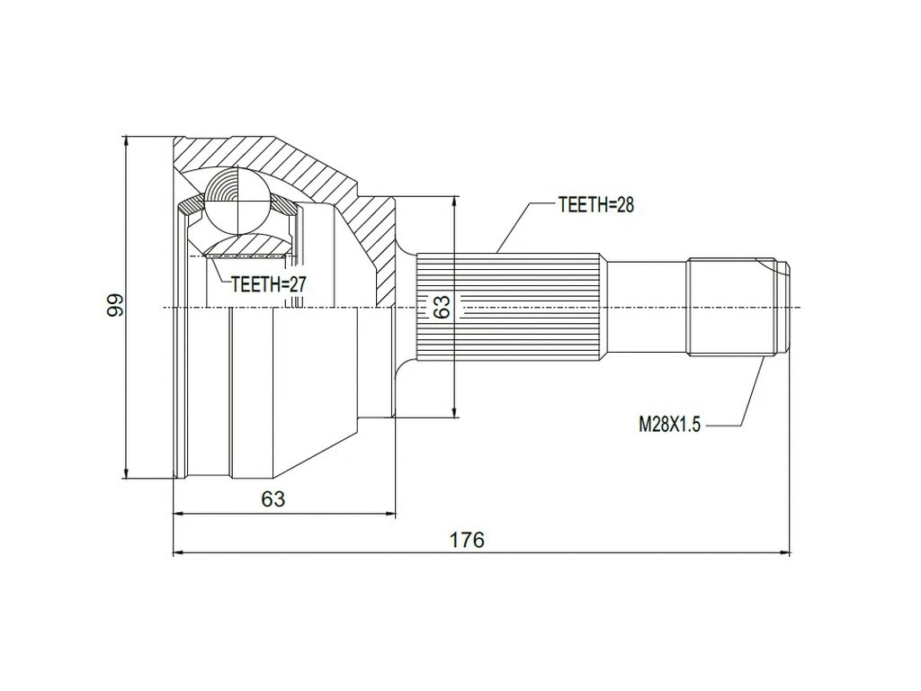 Joint Kit, drive shaft (AZMT-43-030-1054)