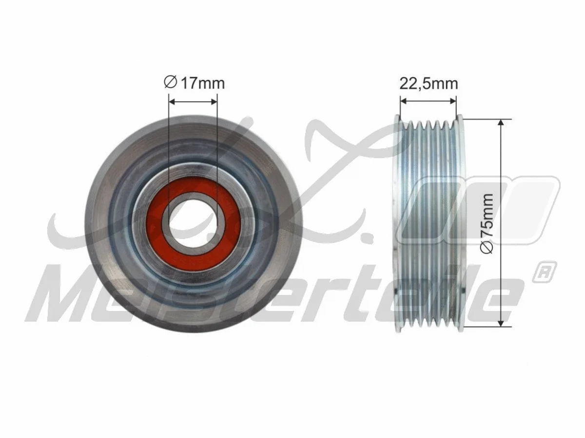 Deflection/Guide Pulley, V-ribbed belt