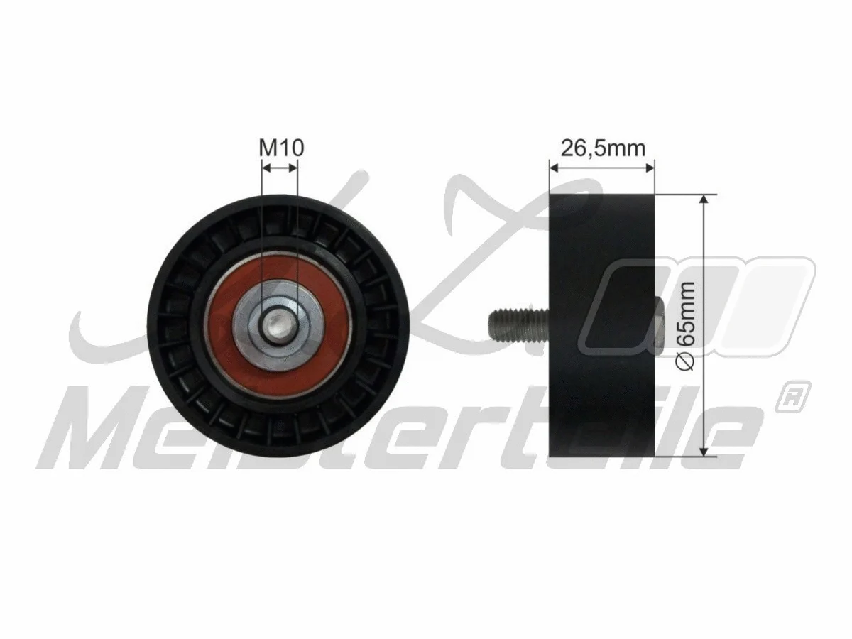 Deflection/Guide Pulley, V-ribbed belt