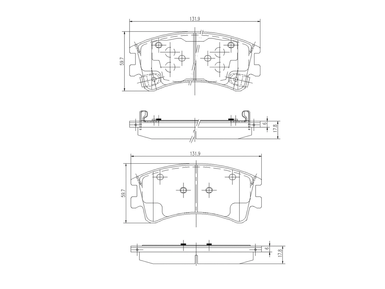 Brake Pad Set, disc brake (AZMT-44-022-1170)