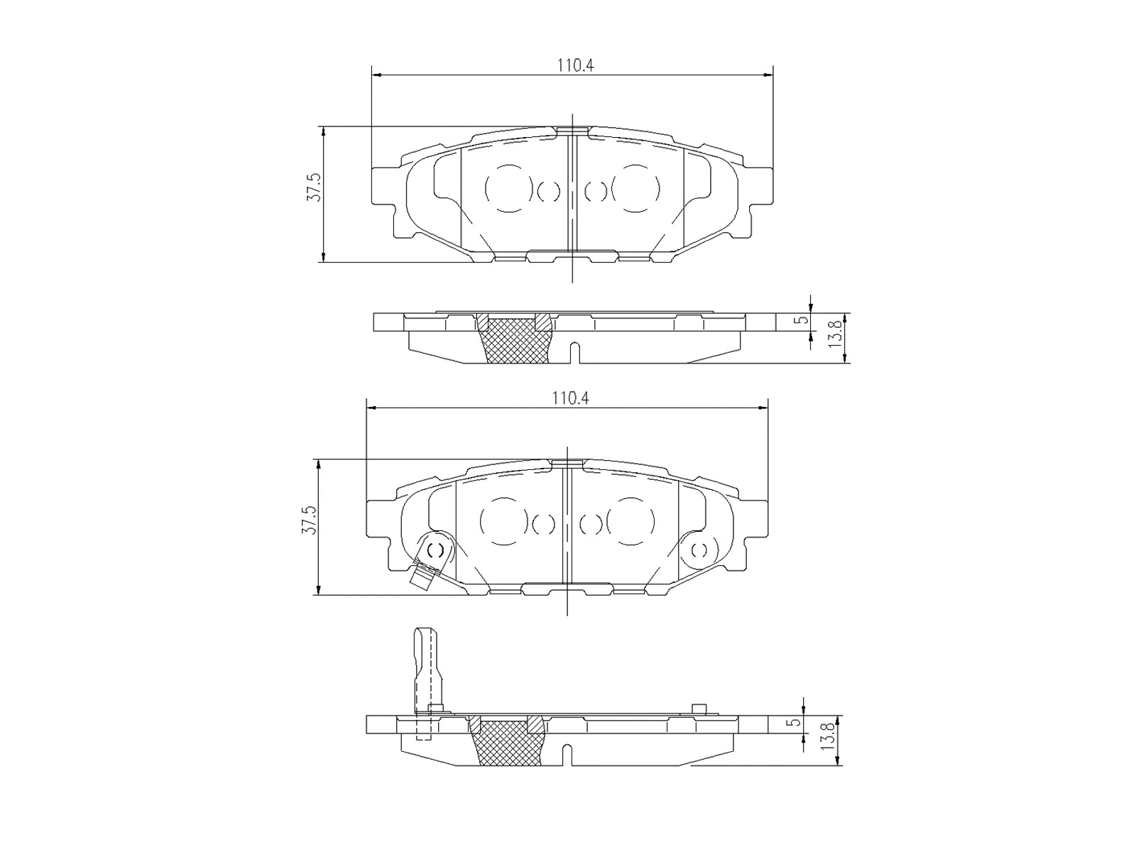 Brake Pad Set, disc brake (AZMT-44-022-1260)