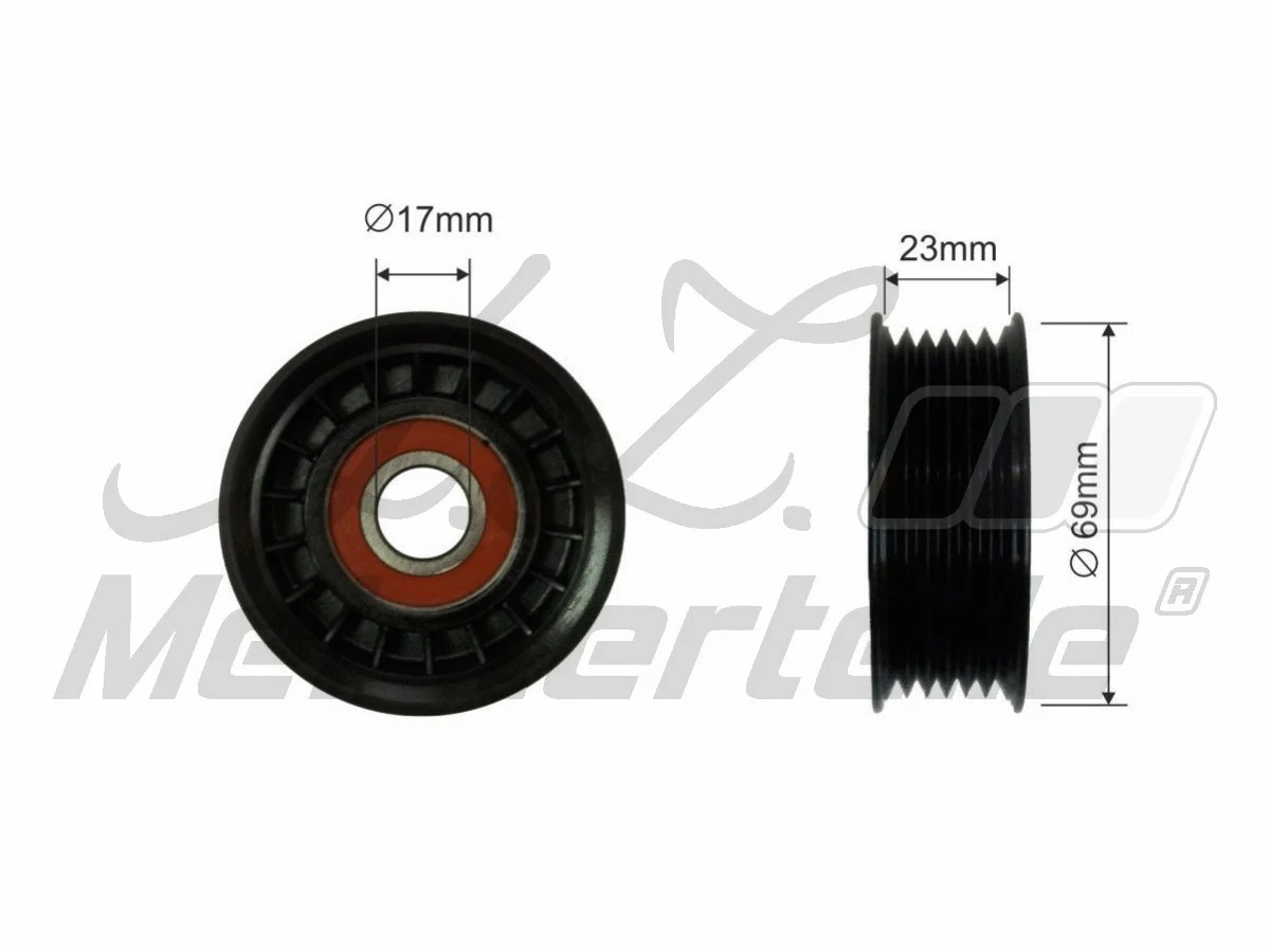 Deflection/Guide Pulley, V-ribbed belt