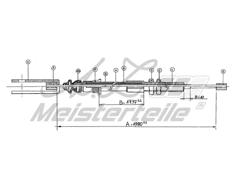 Cable Pull, clutch control (AZMT-47-010-1276)