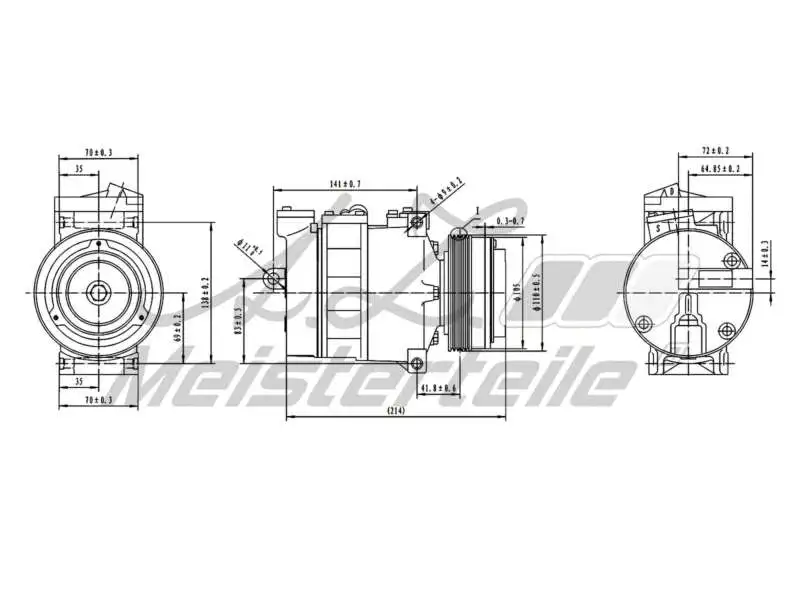 Compressor, air conditioning (AZMT-45-041-1018)
