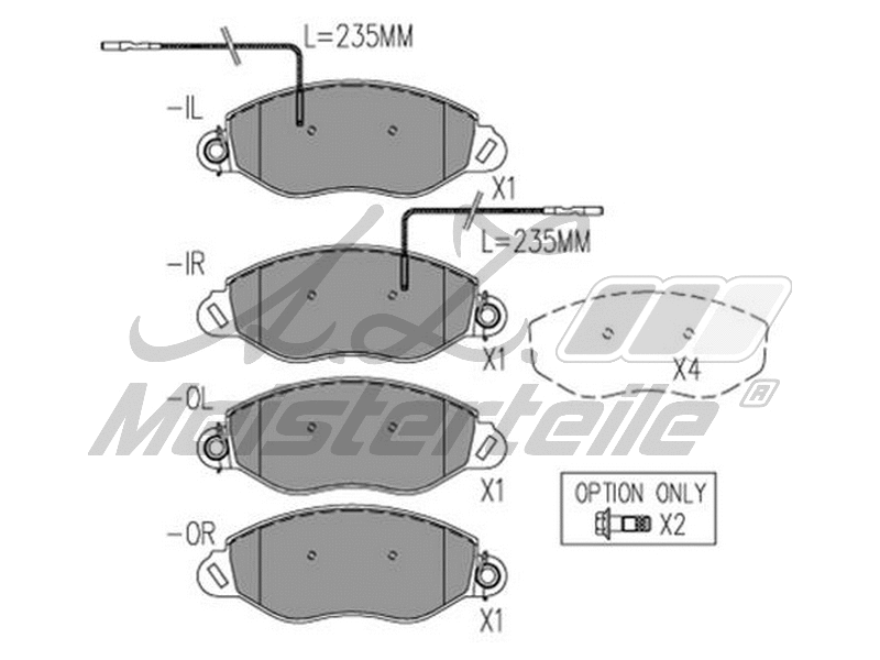 Brake Pad Set, disc brake (AZMT-44-022-1965)