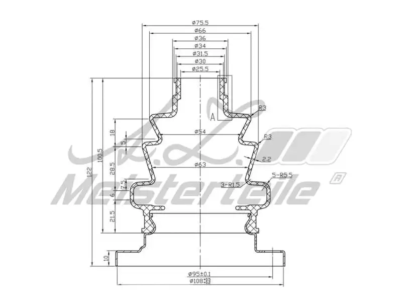 Bellow Kit, drive shaft (AZMT-43-020-1370)