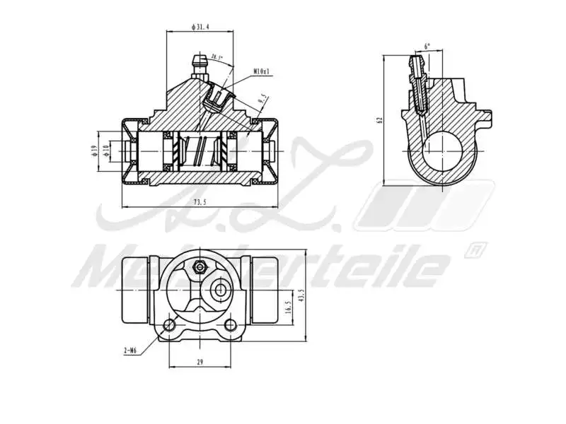 Wheel Brake Cylinder (AZMT-44-111-1138)
