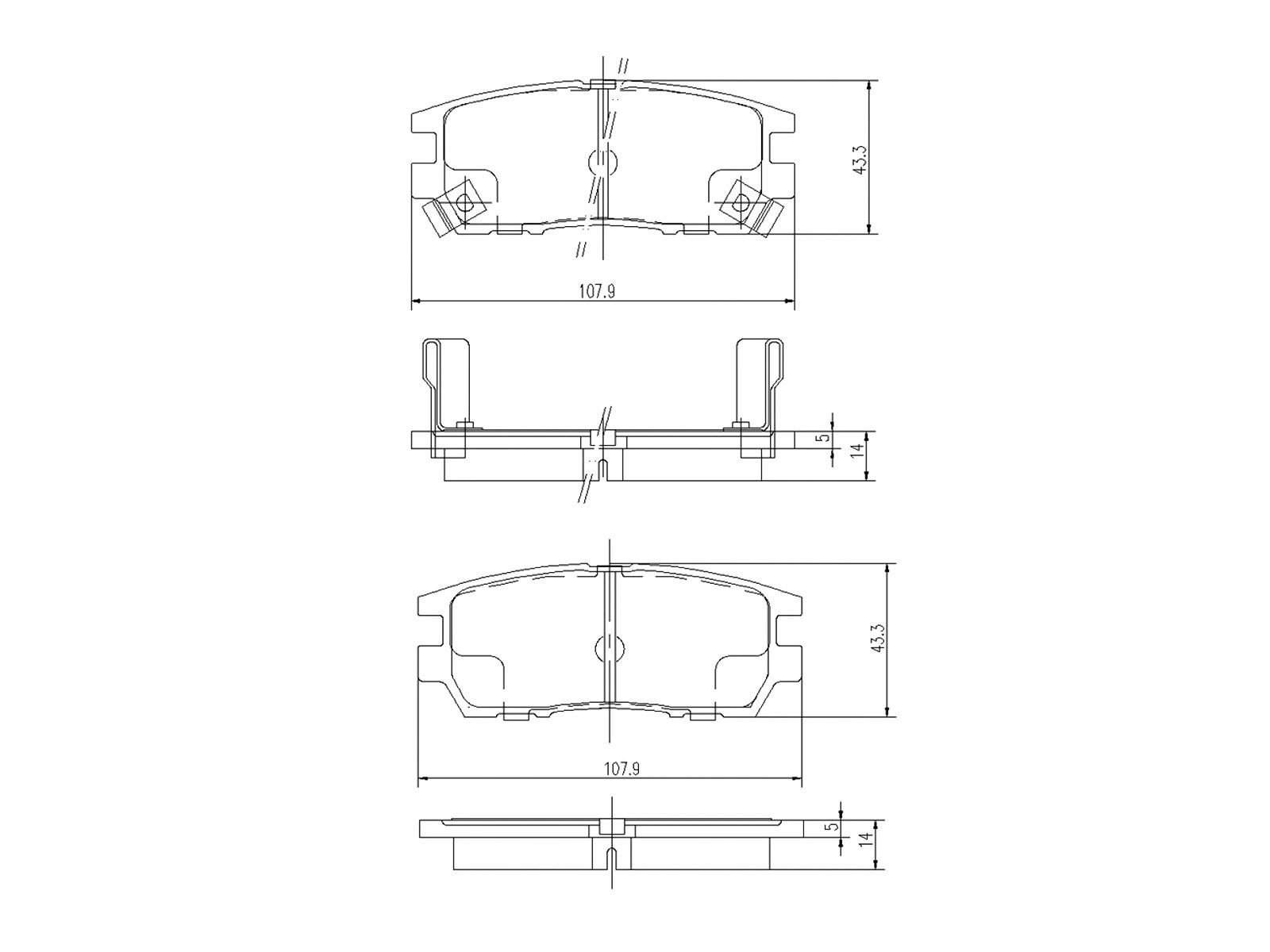 Brake Pad Set, disc brake (AZMT-44-022-1406)
