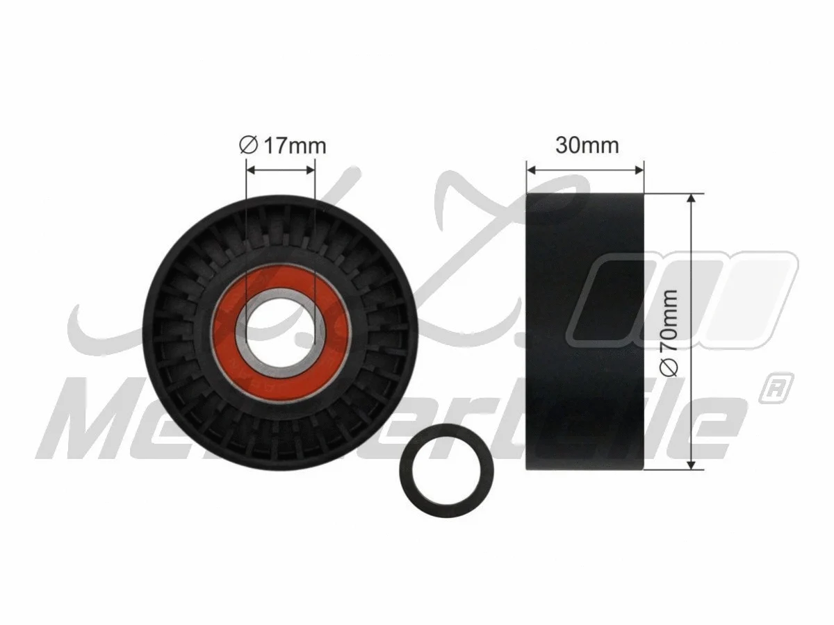 Deflection/Guide Pulley, V-ribbed belt