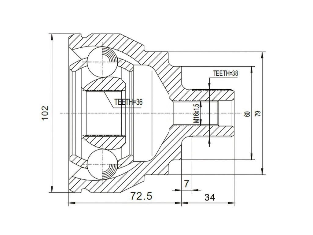 Joint Kit, drive shaft (AZMT-43-030-1047)