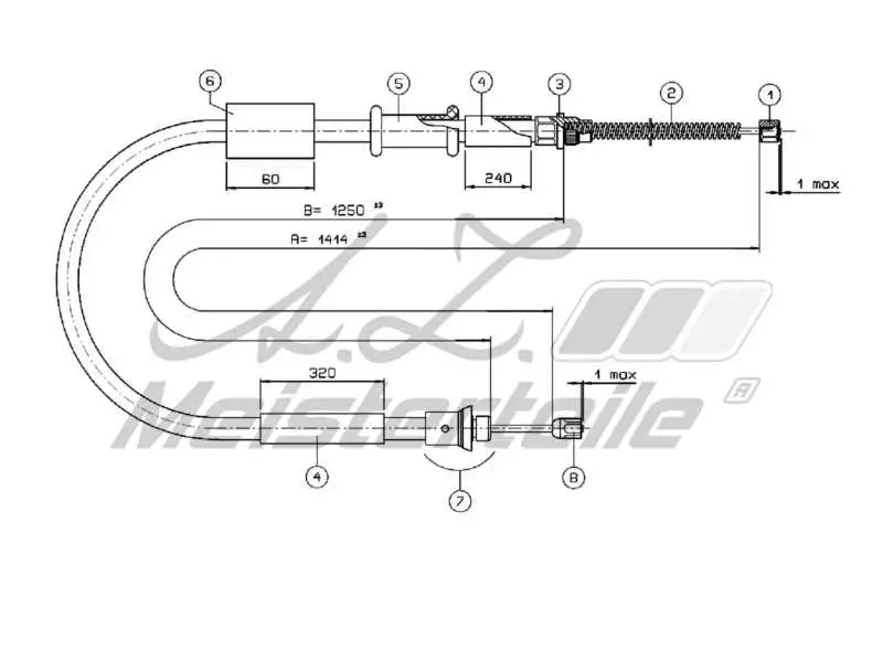 Cable Pull, parking brake (AZMT-44-031-1076)