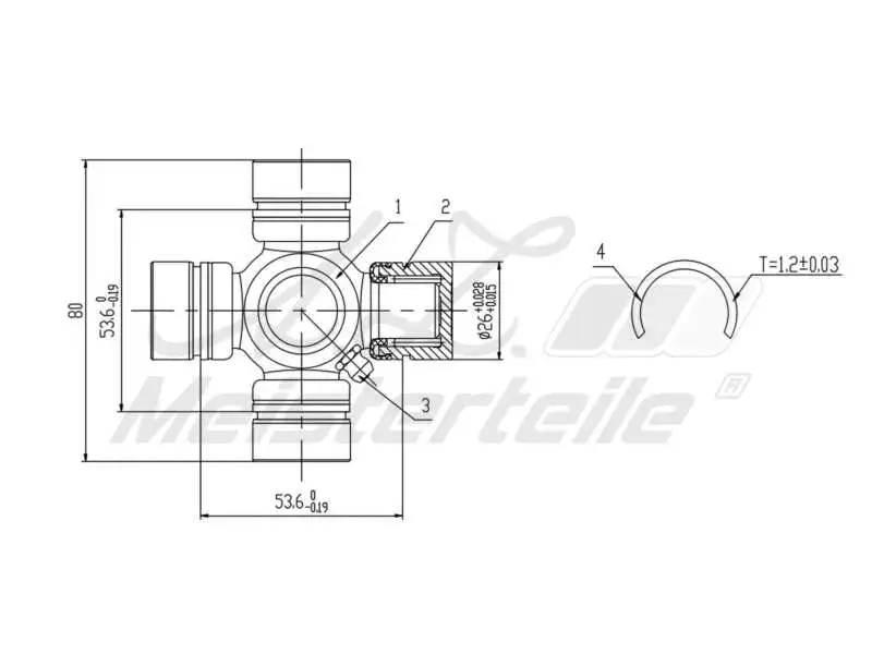 Joint, propshaft (AZMT-42-041-1046)