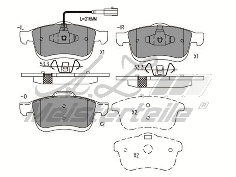 Brake Pad Set, disc brake (AZMT-44-022-2220)