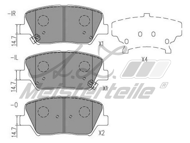 Brake Pad Set, disc brake (AZMT-44-022-2086)