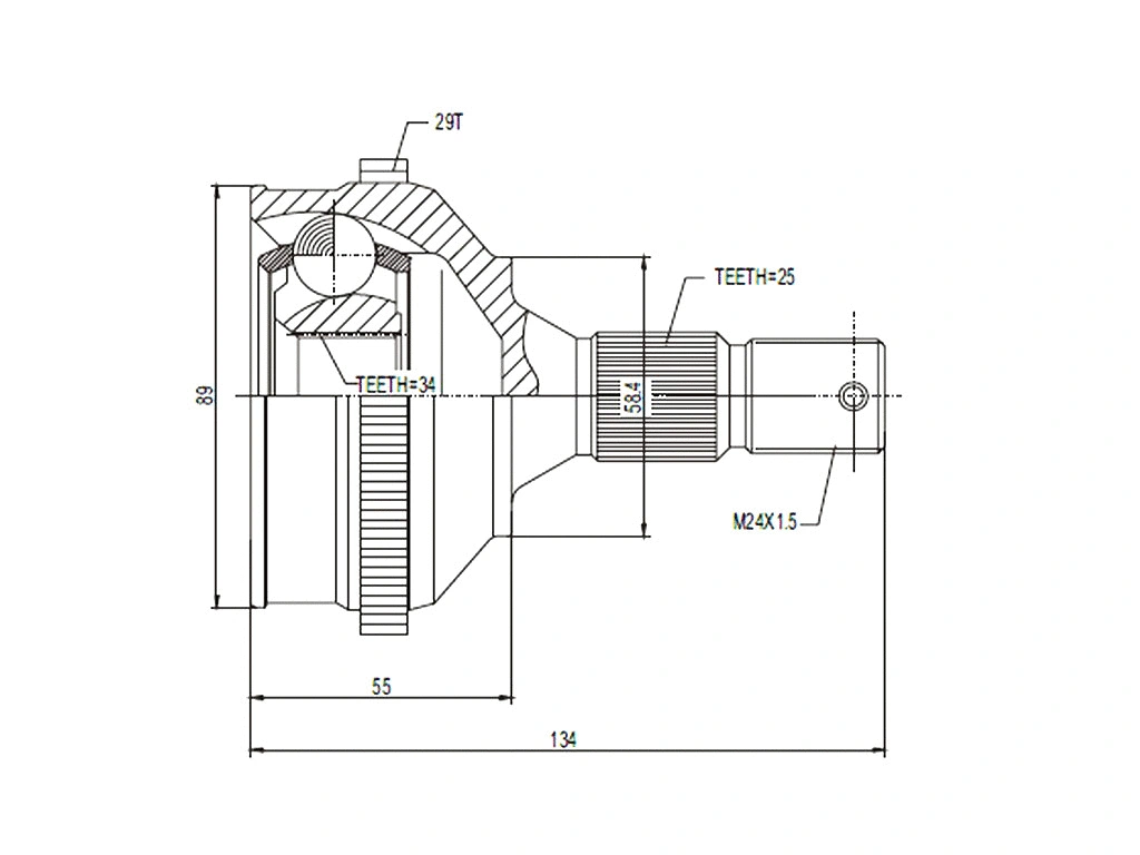 Joint Kit, drive shaft (AZMT-43-030-1121)