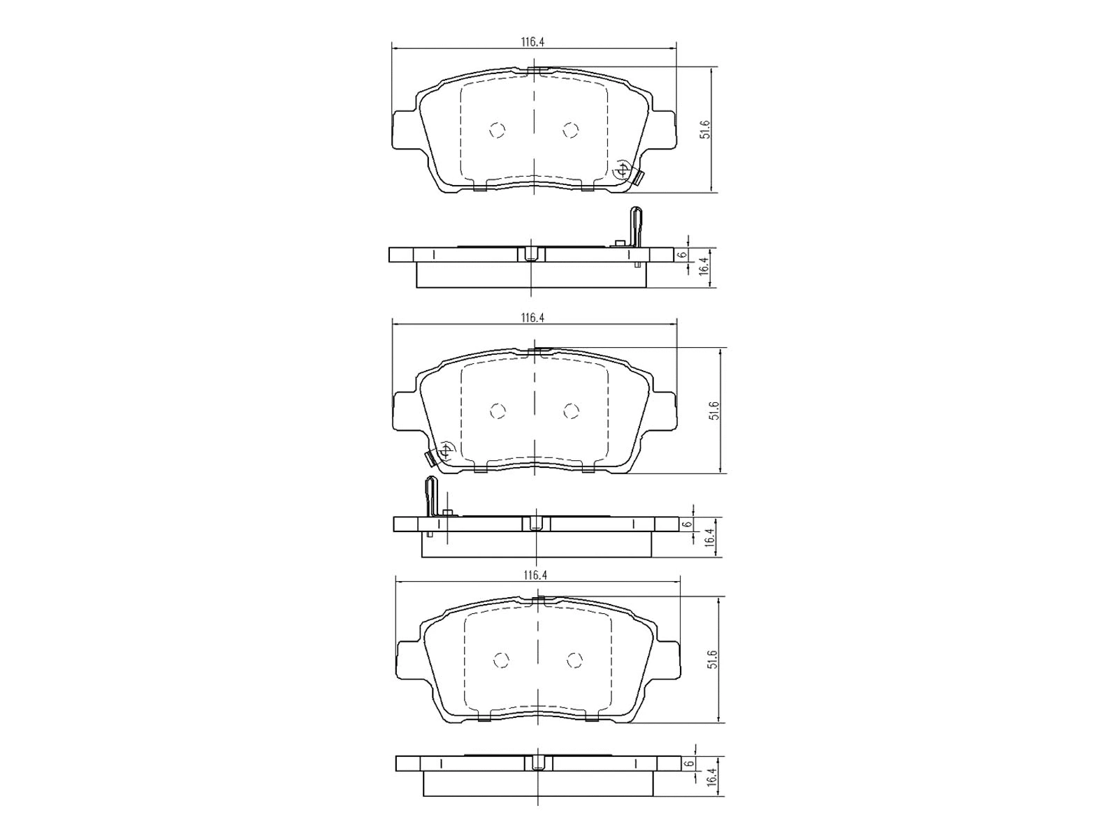 Brake Pad Set, disc brake (AZMT-44-022-1076)